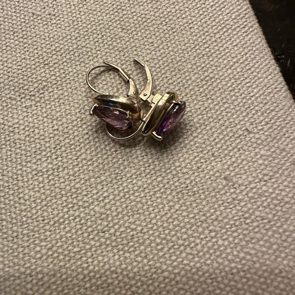 Pear shaped amethyst drop earrings